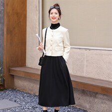2022年小香风蕾丝拼接套装女新款小众设计感裙两件套裙显瘦，女装套装/套裙，韩蜜菓