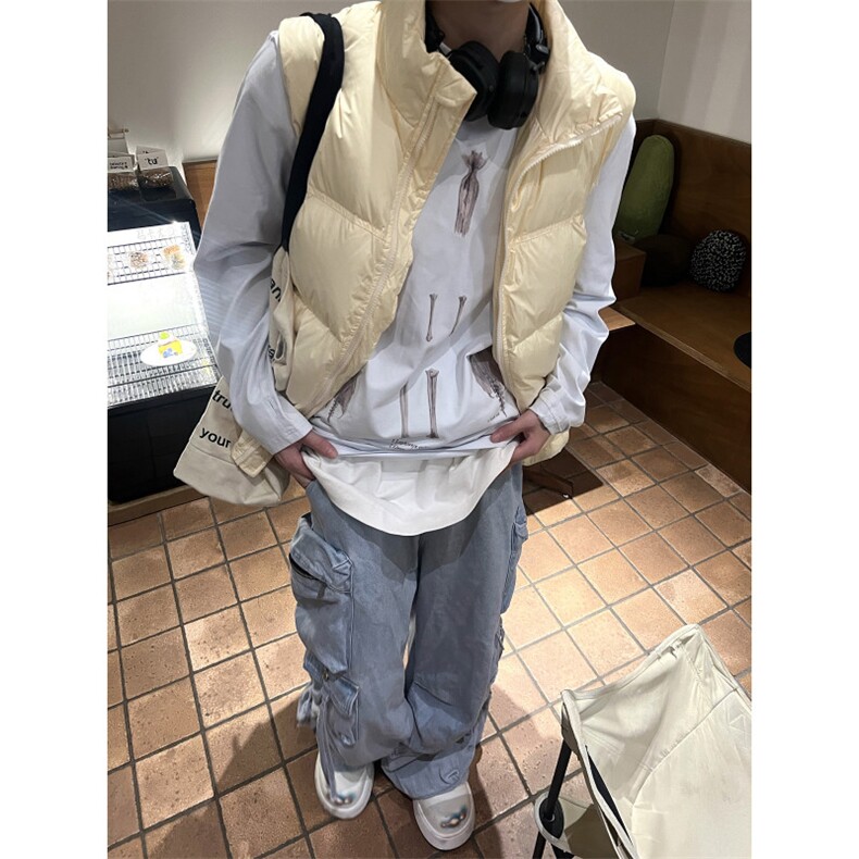 冬季羽绒马甲光板纯色休闲加厚保暖男女同款B7604-P100【特价】,男装棉衣,电商A007