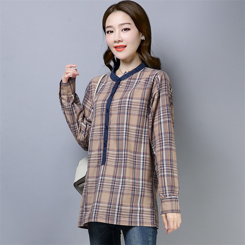 衬衫百搭格子修身显瘦2021年春季新款潮流,女装衬衫,小林双子