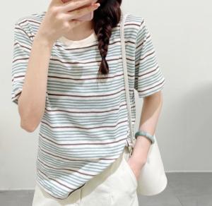韩系彩条T,女装,xy35