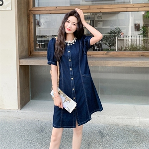 法式减龄亮片牛仔连衣裙女夏2025新款小个子超火休闲爆款绝美裙子图片