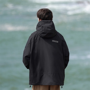 冬新美式防水拉链滑雪服男大码加绒加厚中性风夹克外套M19-P180图片