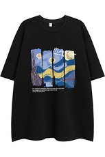 白底23新款夏季时尚百搭宽松圆领印花纯棉短袖T恤T6095P25控38，男装T恤，电商A268-1