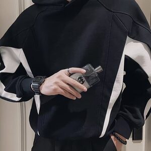 卫衣男连帽春秋季ins加绒宽松潮牌字母印花百搭外套2025年新款图片
