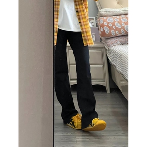 牛仔裤男款秋季美式高街vibe裤子高个子修身直筒微喇裤LGK766-P38图片