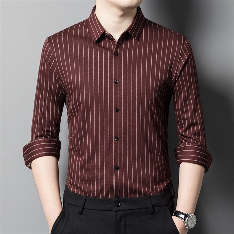 BB57355钱塘2020-2秋季新款男士长袖时尚潮流条纹衬衫主推款P140，男装衬衫，钱塘207-2