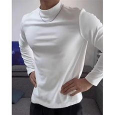 秋冬季半高领打底衫男宽松上衣纯色保暖秋衣内搭长袖t恤TW68，男装T恤，星座1116A（原606A-3）