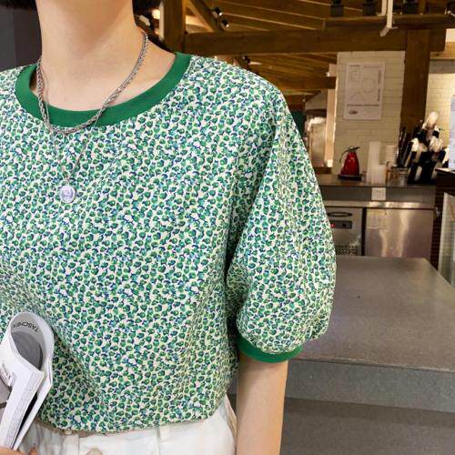 夏季新款花色套头上衣，女装，日の谷