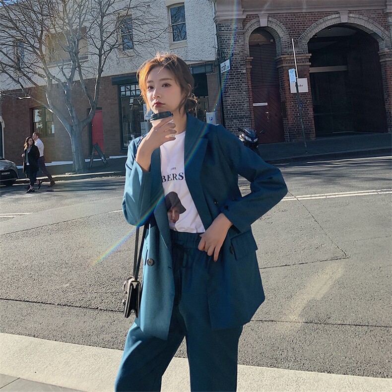新增白底图，网红西装两件套，提供8306-866P140k208,女装套装/套裙,Mushroom