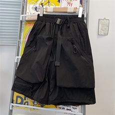 机能工装短裤男女夏季冰丝速干五分运动裤子大码日系潮牌痞帅中裤，男装牛仔裤，星座601-2