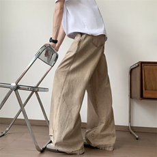 2025新款美式水洗垂感弯刀牛仔裤宽松痞帅裤子青年现货K8560-P46，男装牛仔裤，星座512-3