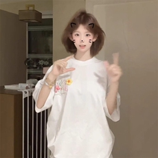 万针全刺绣工艺抖音得物高品质260克重磅纯棉双纱美式高街短袖T恤，男装T恤，电商A486-1