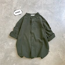 C1020/P28夏季立领五分中袖潮男士短袖衬衫七分袖大码衬衣男控38，男装衬衫，电商A141