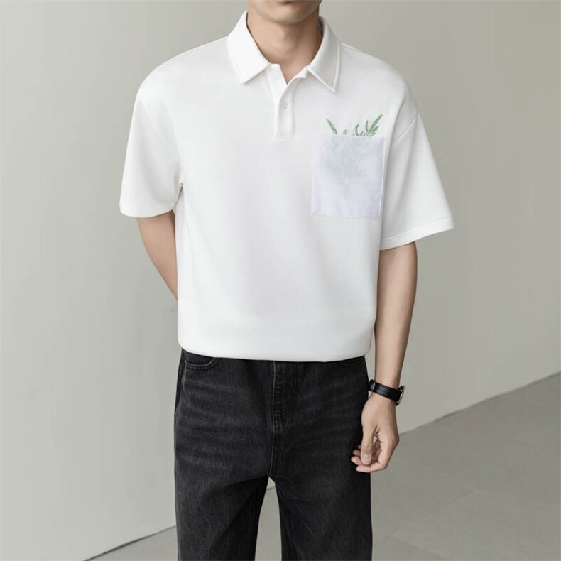 夏男翻领POLO衫拼色男休闲宽松休闲衬衣轻熟风A236-82563-P60,男装Polo衫,电商A236