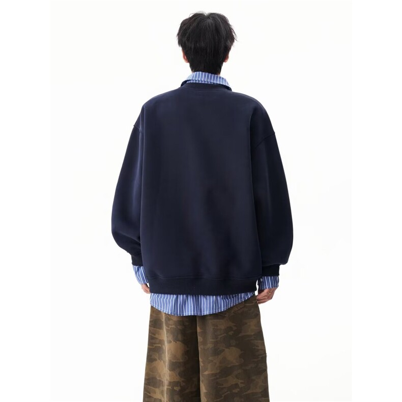 纯棉卫衣男春秋季设计感潮牌假两件上衣宽松MYW51,男装卫衣,星座516A