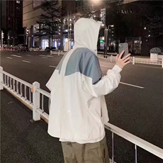 夹克青春流行连帽男收口袖加绒加厚秋冬慵懒长袖潮新款拼接潮流，男装夹克，星座506A