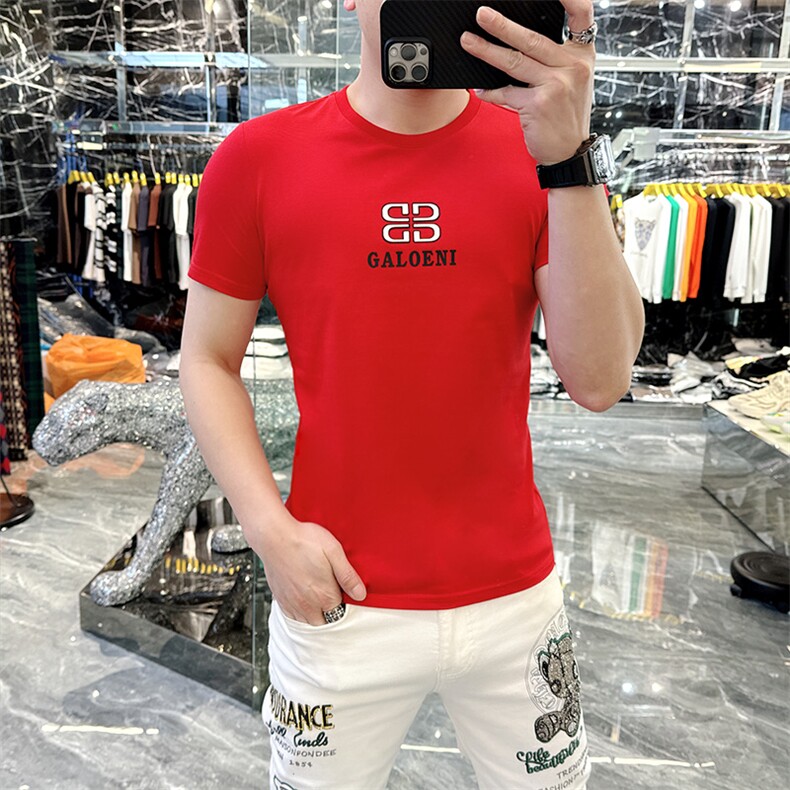 新款品质高端精品欧货夏季男T恤短袖潮流抖音A227B-A-739-P48,男装T恤,电商A227B（原钱塘4066-1）