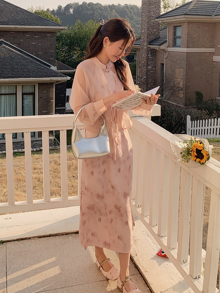 现货新中式旗袍显瘦防晒外套两件套主推210-787-P145-K218,女装套装/套裙,浙宝210（原浙宝191）