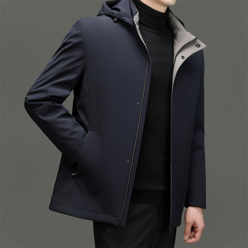 C91706钱塘2020-2新款商务休闲翻领简约中年男士羽绒服P325图片