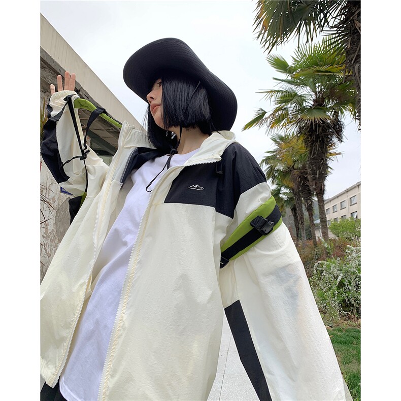 防晒指数UPF50+情侣装夏季新款防晒服宽松撞色拼接外套D313P68,男装防晒衣,电商A335-1（原A458）