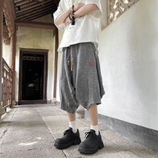 2024夏季新款风刺绣棉麻五分裤灯笼裤宽松潮现货K7778-P40，男装牛仔裤，星座512-3