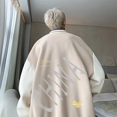 摇粒绒棒球服男大码开衫卫衣男夹克BF86208-P65，男装夹克，电商A040