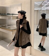 拼皮颗粒马甲，女装马甲，吉之红