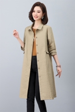 风衣女大衣中长款2023年秋季新款潮韩版休闲百搭短外套女士开衫，女装风衣，简韵佳