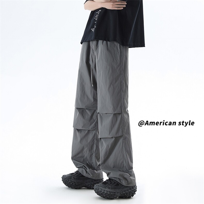休闲高腰工装裤女宽松垂感伞兵裤薄款通勤直筒长裤K8474-特价P25，男装工装外套，电商A007