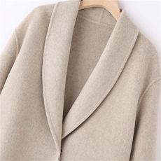 2025年秋季新款百搭女士POLO领杜短款大衣，女装双面呢大衣，鹿展羊绒大衣