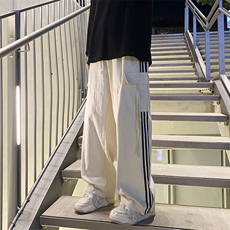 日系青春流行休闲裤潮时尚潮牌原宿新款长裤简约男抽绳束脚春季，男装休闲裤，星座716-2