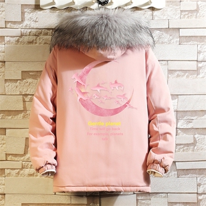 MM48209-P130 冬季大毛领衣男士大码加厚袄男服 砖墙图片
