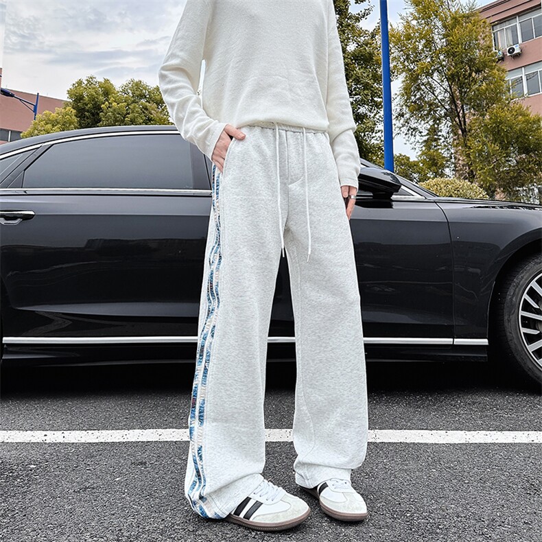 XK60022-P35条纹休闲裤男春秋款潮牌痞帅炸街宽松运动裤青少年,男装休闲裤,电商A178
