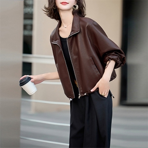 跑量安哥拉小皮衣外套女2024春秋新款高级感炸街小个子机车服夹克图片