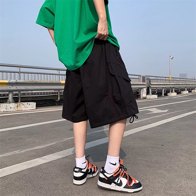 休闲短裤男港风潮流口袋2023夏季新款ins宽松百搭五分裤K1279-P35,男装休闲裤,星座412-3