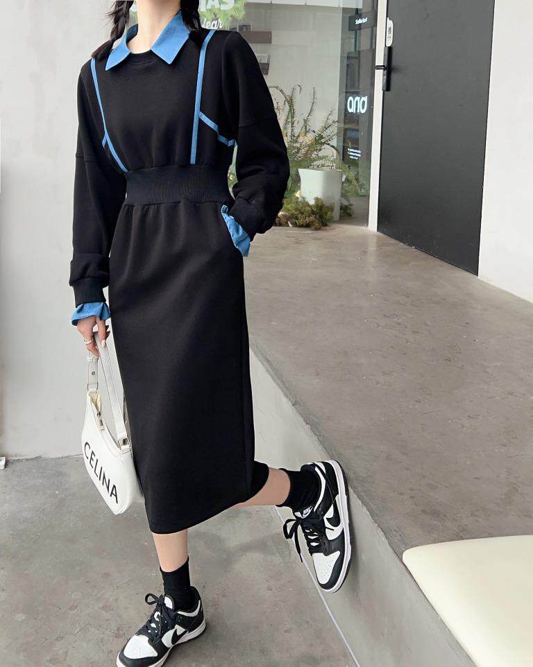 （现货）假两件连衣裙，女装连衣裙，伊娜蕾尔