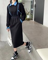 （现货）假两件连衣裙，女装连衣裙，伊娜蕾尔