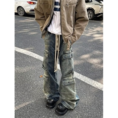 高街牛仔裤男士韩版潮流多口袋帅百搭2024冬季ins长裤RK2353-P55，男装牛仔裤，星座412-2