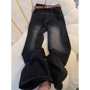 美士水洗做旧男女直筒阔腿牛仔裤ZK0366-P50图片