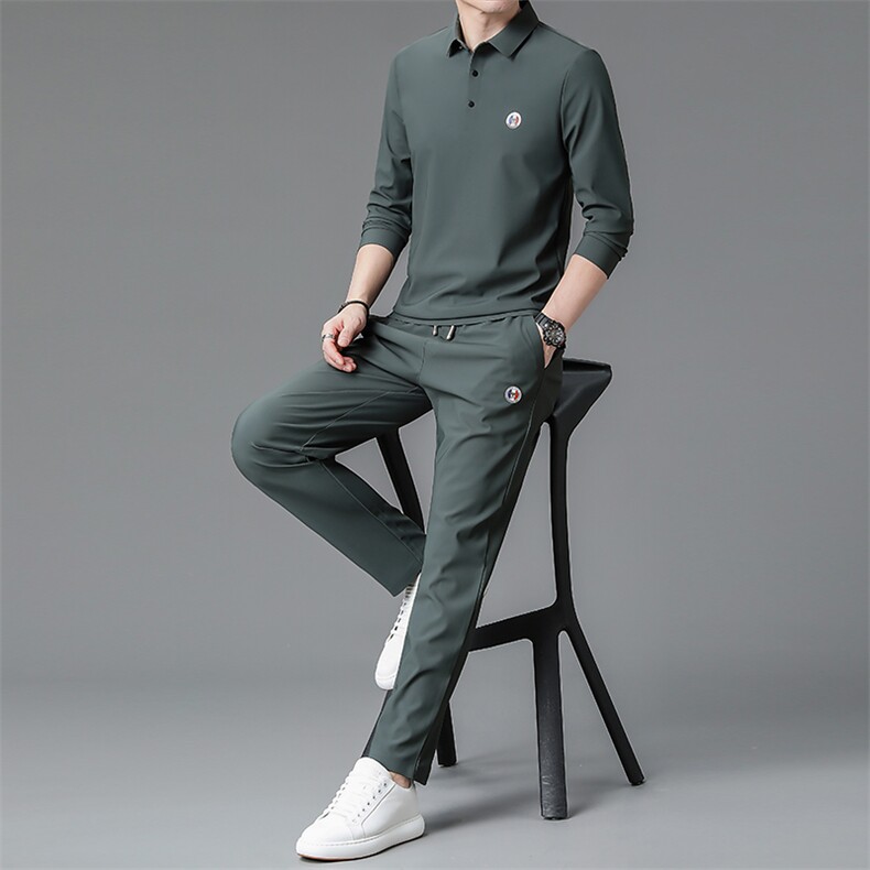 SXL8822春秋款男士运动套装翻领二件套P159,男装休闲套装,电商B360