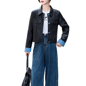 黑色短款皮衣外套2024年春秋新款早秋高级感小个子皮夹克上衣女装图片