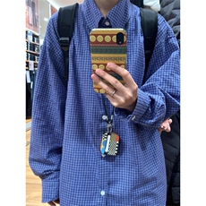 【档口现货】少年感蓝色格子衬衫男春秋季长袖衬衣CS552-特P30，男装衬衫，星座1007（原301D）