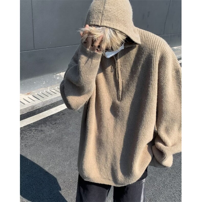 高品质秋款男连帽毛衣拉链针织衫休闲打底加厚外套M2P55,男装针织衫/毛衣,星座1013-1