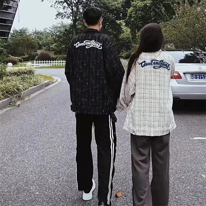 小香风衬衫外套男2025年秋季ins潮牌男友风高街宽松百搭情侣夹克,男装夹克,星座1210-1