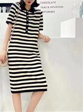 T裇领连衣裙，女装连衣裙，魅力元素