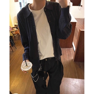 针织外套男开衫日系复古春秋季翻领休闲毛衣男士外搭 M5118图片