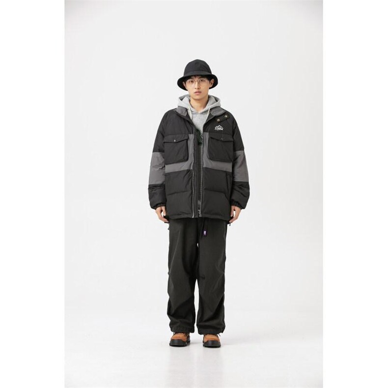 2026冬季新款男日系潮牌立领白鸭绒羽绒服加厚拼色外套YR18-F253图片