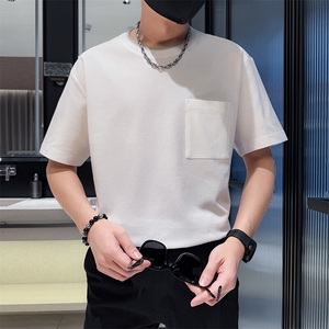 2025夏季假两件短袖宽松短袖T恤圆领阔版上衣2255-P42图片