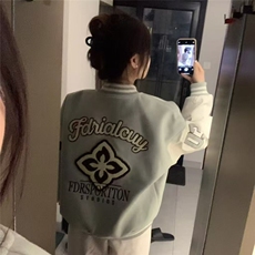 这件绝美!!!【菱形绣花】美式复古运动棒球服外套女秋冬宽松夹克，男装夹克，星座1210-1