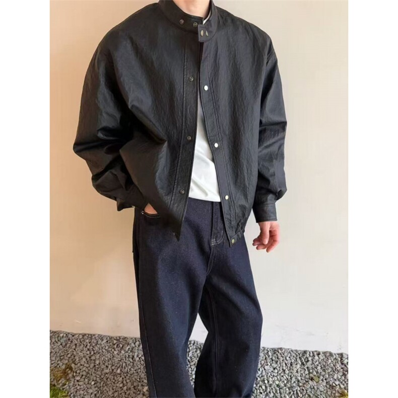 网图春季夹克男装皮衣B320-26215-P135，男装夹克，电商B320